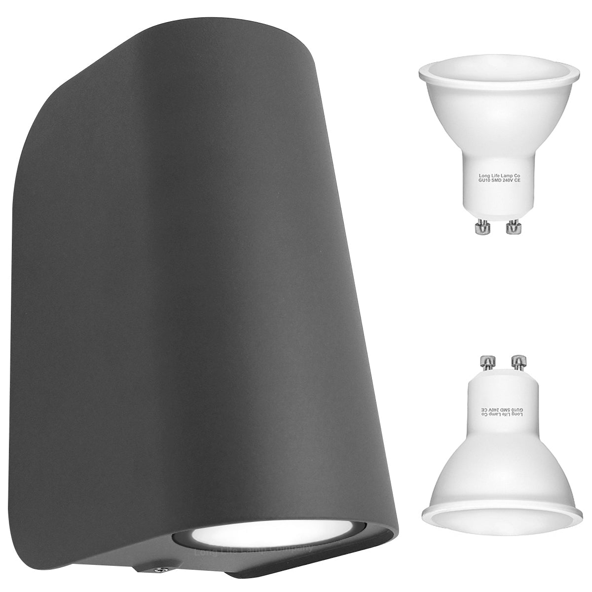 ww, cw, blue Double Outdoor Wall Light Black - Energy Light Bulbs - Free delivery on all orders
