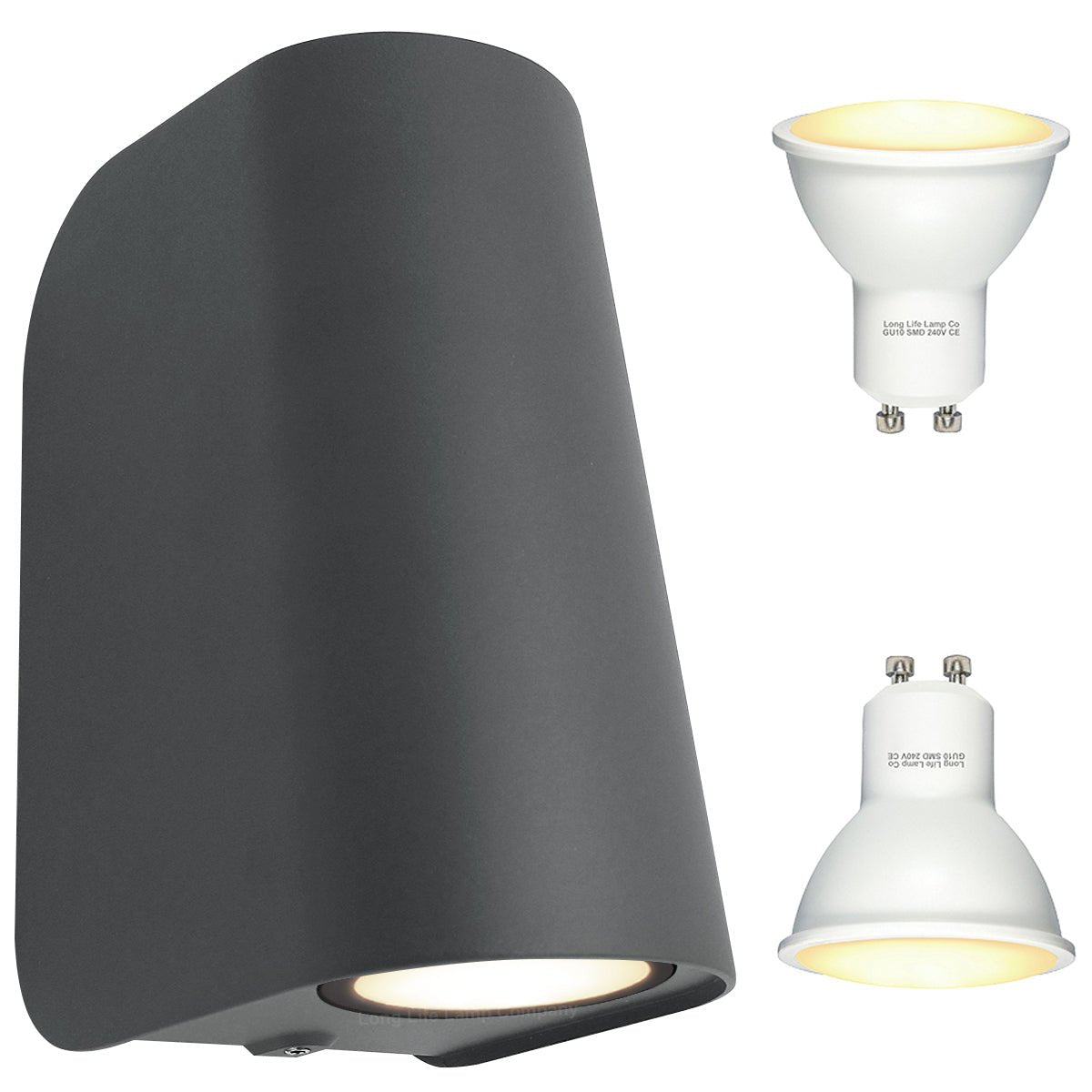 ww, cw, blue Double Outdoor Wall Light Black - Energy Light Bulbs - Free delivery on all orders