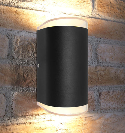 Modern 6W LED Double Outdoor Wall Light Black Warm White - Free delivery on all orders