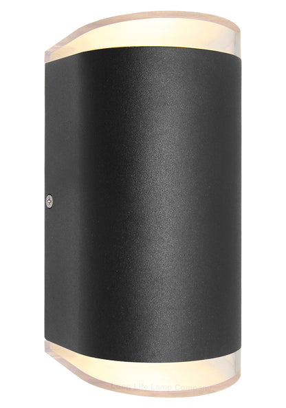 Modern 6W LED Double Outdoor Wall Light Black Warm White ZLC319WW
